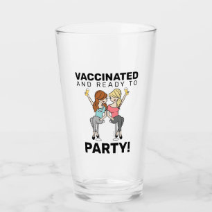 Gevaccineerd en klaar om partij te worden - bier glas