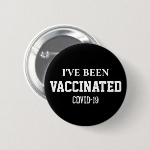 Gevaccineerd gecodeerd vaccin 19 vaccin zwart, aan ronde button 5,7 cm