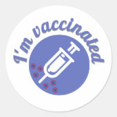 gevaccineerd ronde sticker (Voorkant)
