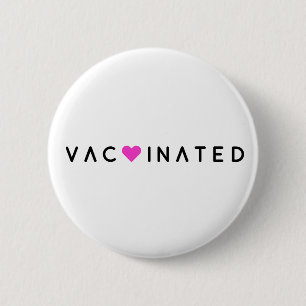 gevaccineerd Roze heart Modern Covid-19 Ronde Button 5,7 Cm