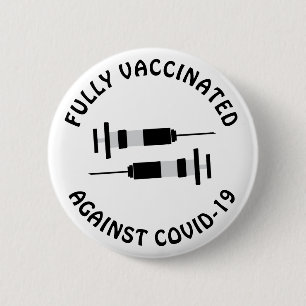 gevaccineerd tegen Covid-19, Coronavirus Ronde Button 5,7 Cm
