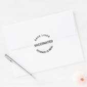 Gevaccineerd, wetenschap is echt, redt levens koel ronde sticker (Envelop)