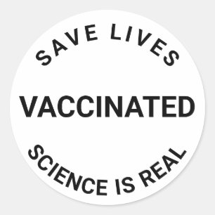 Gevaccineerd, wetenschap is echt, redt levens koel ronde sticker
