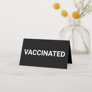 Gevaccineerd, zwart wit aanpasbaar tabelteken n klantenkaartje