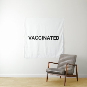 Gevaccineerd, zwart wit aanpasbaar wandkleed