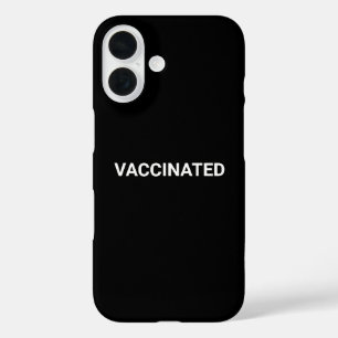 Gevaccineerd, zwart-wit elegant minimalistisch iPhone 16 hoesje