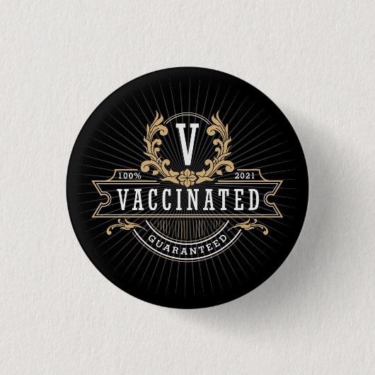 Gevaccineerde Button | Regal Emblem | VAX-d (Voorkant)
