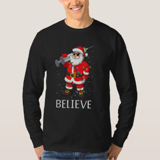 Gevaccineerde kerstman in zonnebrillen geloven Chr T-shirt