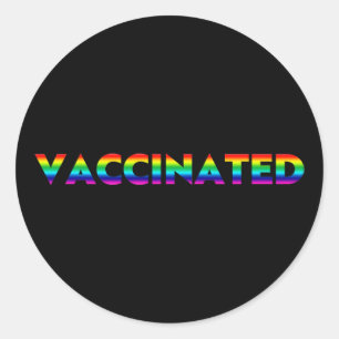 Gevaccineerde pride lgbt lgbtq gay rainbow zwart ronde sticker