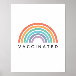Gevaccineerde regenboog Covid Coronavirus Vaccin Poster