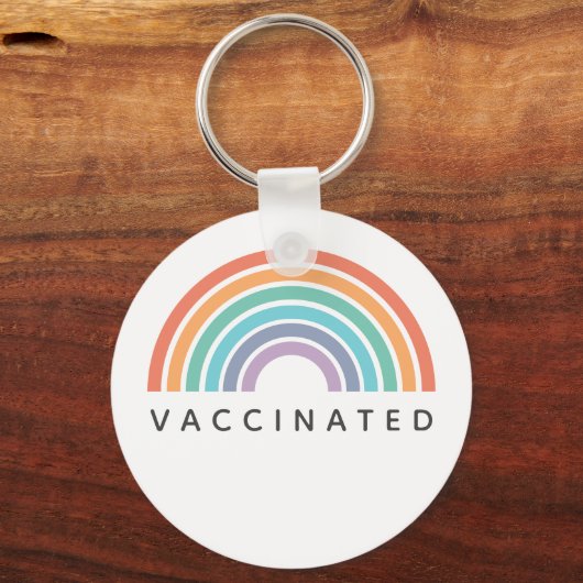 Gevaccineerde regenboog | Covid Coronavirus Vaccin Sleutelhanger (Voorkant)