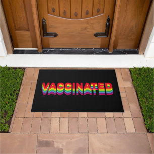 Gevaccineerde regenboog zwarte pride lgbt retro mo deurmat