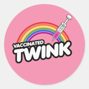 GEVACCINEERDE TWINK T-Shirt Ronde Sticker
