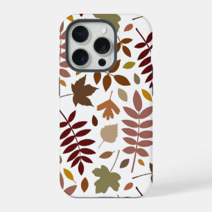 Gevallen Bladeren Lg Patroon Vallen Kleuren op Wit iPhone 15 Pro Hoesje