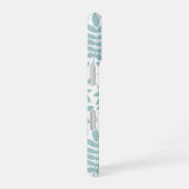 Gevallen bladeren LG Pattern LT Blauwgroen op wit iPhone 16 Hoesje (Rechterkant)