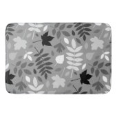 Gevallen bladeren Patroon Monochrome op grijs Badmat (Voorkant)