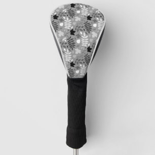 Gevallen bladeren Patroon Monochrome op grijs Golfheadcover