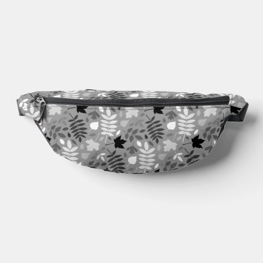 Gevallen bladeren Patroon Monochrome op grijs Heuptasje (Liggend)