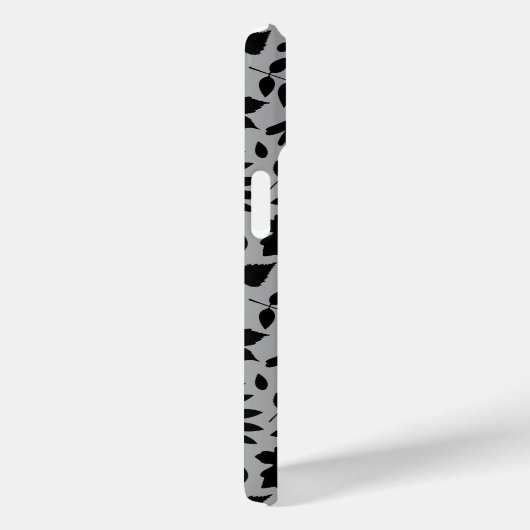 Gevallen bladeren Patroon zwart op grijs Case-Mate iPhone Case (Achterkant / Rechts)