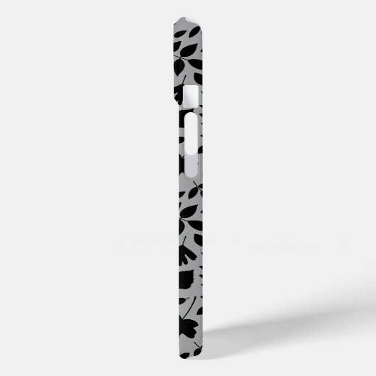 Gevallen bladeren Patroon zwart op grijs Case-Mate iPhone Case (Achterkant / Links)