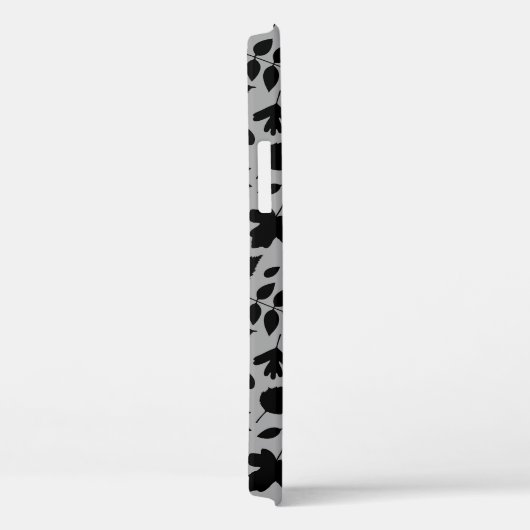 Gevallen bladeren Patroon zwart op grijs Case-Mate iPhone Case (Achterkant / Rechts)