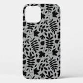 Gevallen bladeren Patroon zwart op grijs Case-Mate iPhone Case (Achterkant)