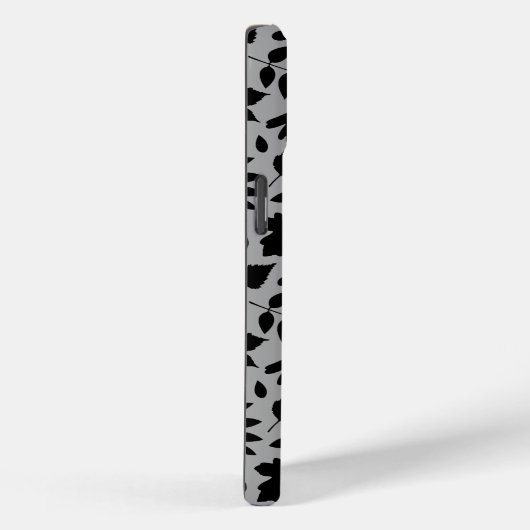 Gevallen bladeren Patroon zwart op grijs Case-Mate iPhone Case (Achterkant / Rechts)