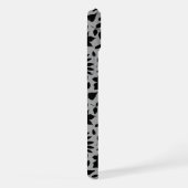 Gevallen bladeren Patroon zwart op grijs iPhone Hoesje (Rechterkant)