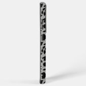 Gevallen bladeren Patroon zwart op grijs Samsung Galaxy Hoesje (Rechterkant)