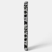 Gevallen bladeren Patroon zwart op grijs Samsung Galaxy Hoesje (Linkerkant)