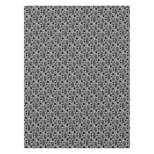 Gevallen bladeren RPT Patroon Zwart op Grijs Tafelkleed (Voorkant)