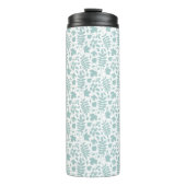 Gevallen bladeren RPT Pattern LT Blauwgroen op wit Thermosbeker (Voorkant)