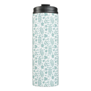 Gevallen bladeren RPT Pattern LT Blauwgroen op wit Thermosbeker