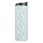 Gevallen bladeren RPT Pattern LT Blauwgroen op wit Thermosbeker (Gedraaid links)