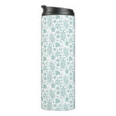 Gevallen bladeren RPT Pattern LT Blauwgroen op wit Thermosbeker (Geroteerd rechts)