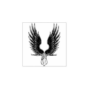 Gevallen Engel Vrouw Originele Kunst Rubberstempel