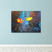 Gevallen esdoornbladeren canvas afdruk (Insitu (Houten vloer))