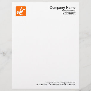 Gevallen Man Symbool - Oranje Briefhoofd
