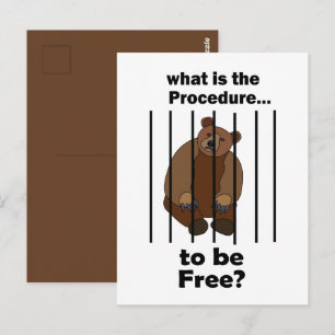 Gevangen dier Beer vraagt procedure om vrij te zij Briefkaart