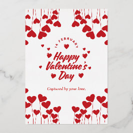 "Gevangen door Jouw Liefde" – Elegante Moderne Val Folie Feestdagenkaart