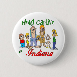 Gevangen in Indiana Ronde Button 5,7 Cm
