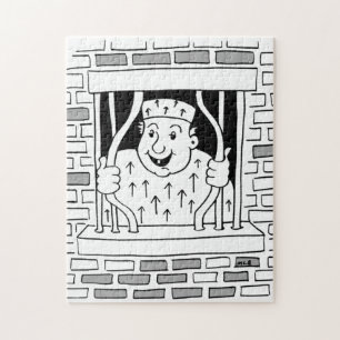 Gevangene ontsnapt vertrekt legpuzzel