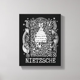 Gevangenis en REFUGE citaat van Nietzsche Canvas Afdruk