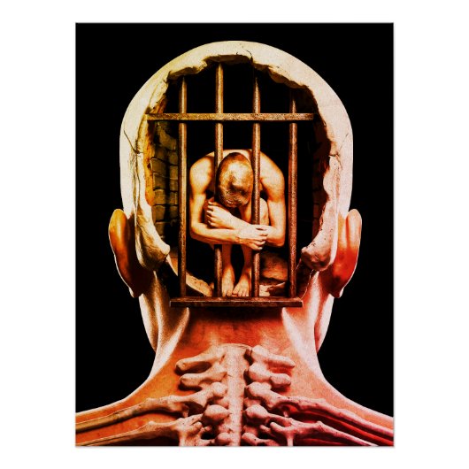Gevangenis van de Geest – Surrealistische Conceptu Perfect Poster (Voorkant)