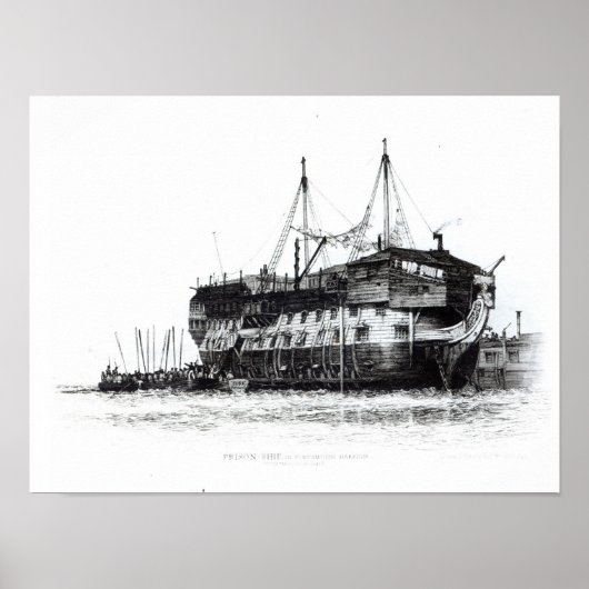 Gevangenisschip in Portsmouth Harbour Poster (Voorkant)