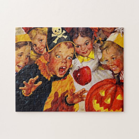Gevaren van Apple Bobbing - Funny Halloween Jigzaa Legpuzzel (Horizontaal)
