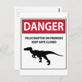 Gevarenbord (Raptors) Briefkaart (Voorkant / Achterkant)