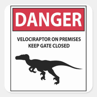 Gevarenbord (Raptors) Vierkante Sticker