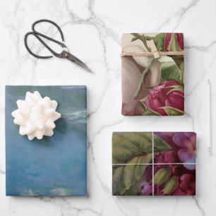 Gevarieerde bloemenfoto inpakpapier vel