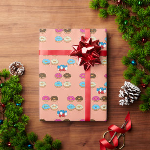 Gevarieerde Donuts en Ballonnen Patroon Cadeaupapier